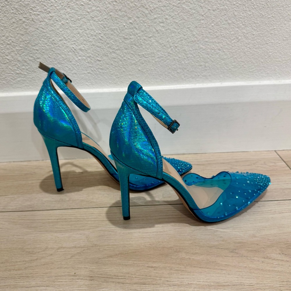 Mix No. 6 Vibrant Electric Blue Rhinestone Heels - Picture 4 of 7